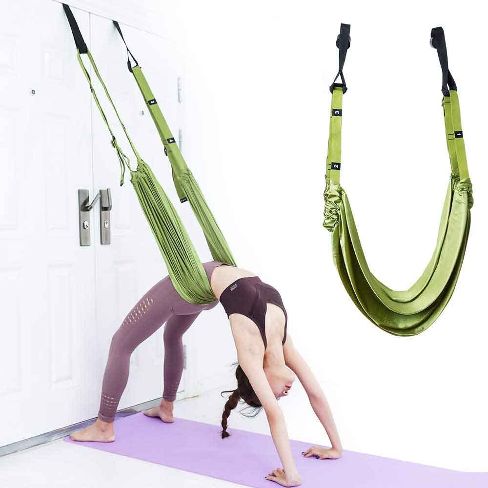 NNEDSZ Green Fitness Yoga Strap Band Waist Trainer Leg Door Swing Adjustable Ballet Dancer-0