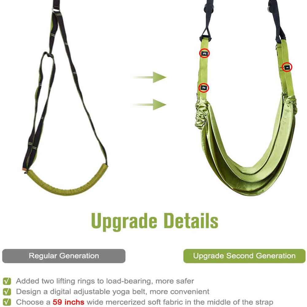 NNEDSZ Green Fitness Yoga Strap Band Waist Trainer Leg Door Swing Adjustable Ballet Dancer-3