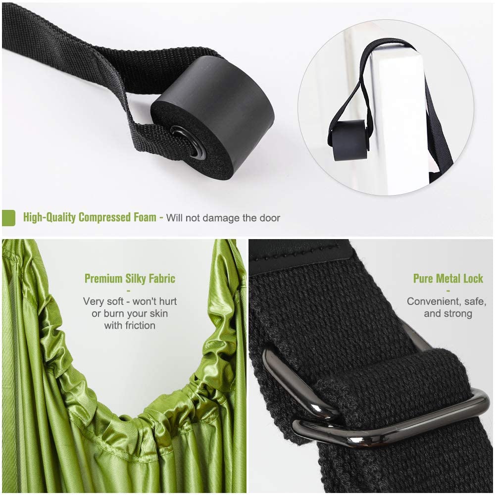 NNEDSZ Green Fitness Yoga Strap Band Waist Trainer Leg Door Swing Adjustable Ballet Dancer-4